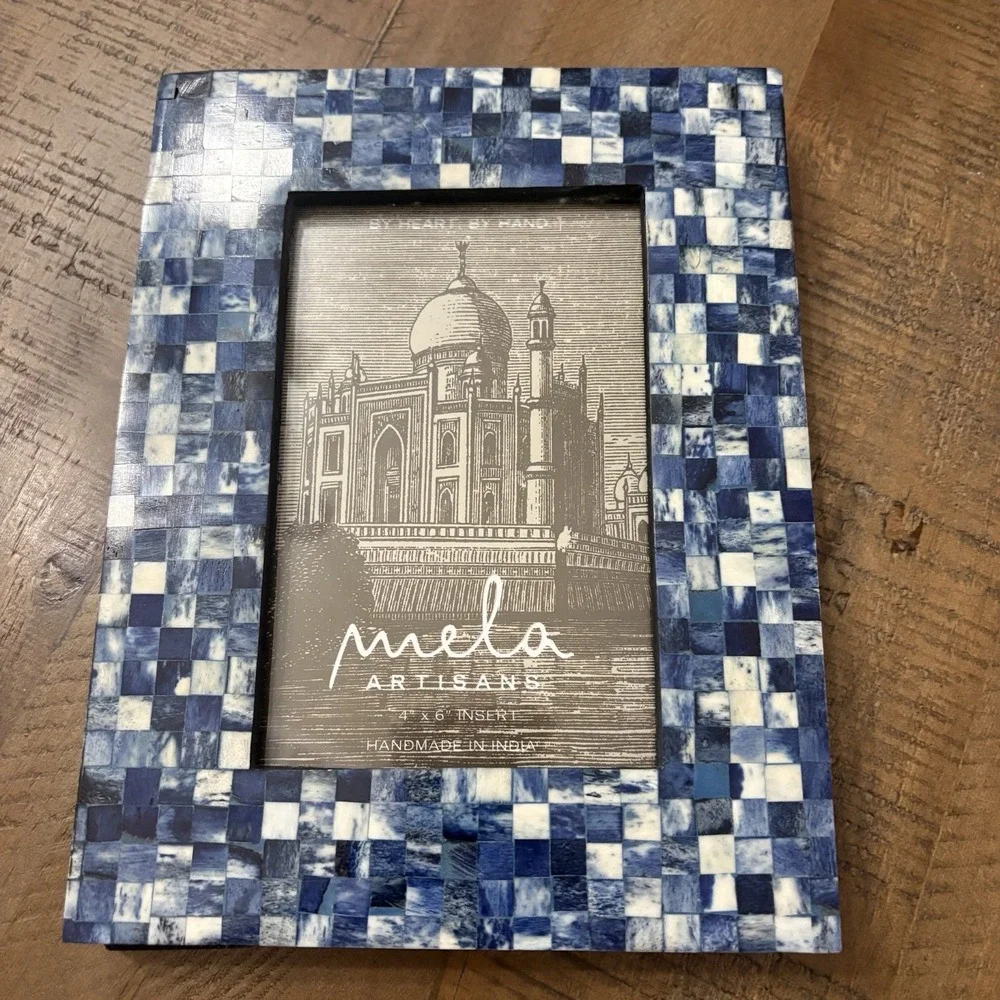 Mela Artisans Hand Painted MMC Mosaic Picture Frame 4x6 NWOT tiles